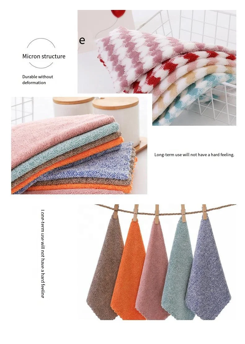 Cheap Microfiber Cleaning Cloth Rag High Absorbent 5PCS Per Pack Quickly Dry Coral Velvet Dish Kitchen Towel