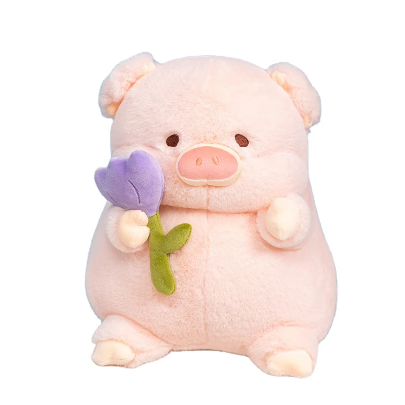 Pink Tulip  Pig High Quality Plush Toys Throw Pillow  Cushion For Girls Kids  Stuffed Pig Pillow