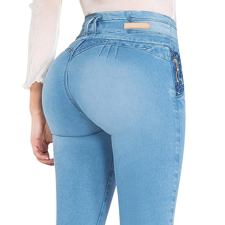 
wholesale china high quality colombia push up soft jeans for women 