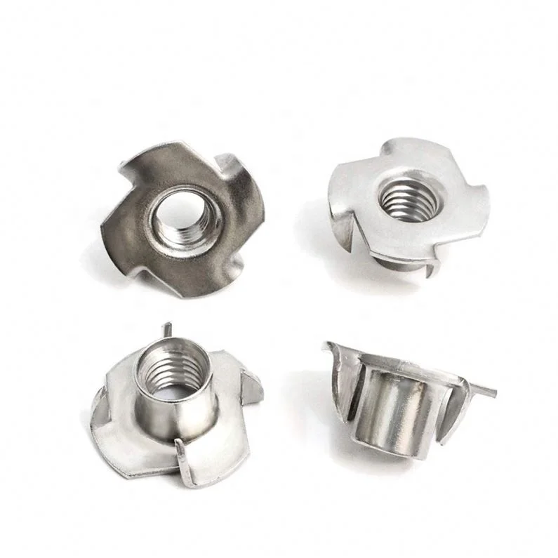 
TOP Zinc Plated Steel Pronged Tee Nut T Nuts 