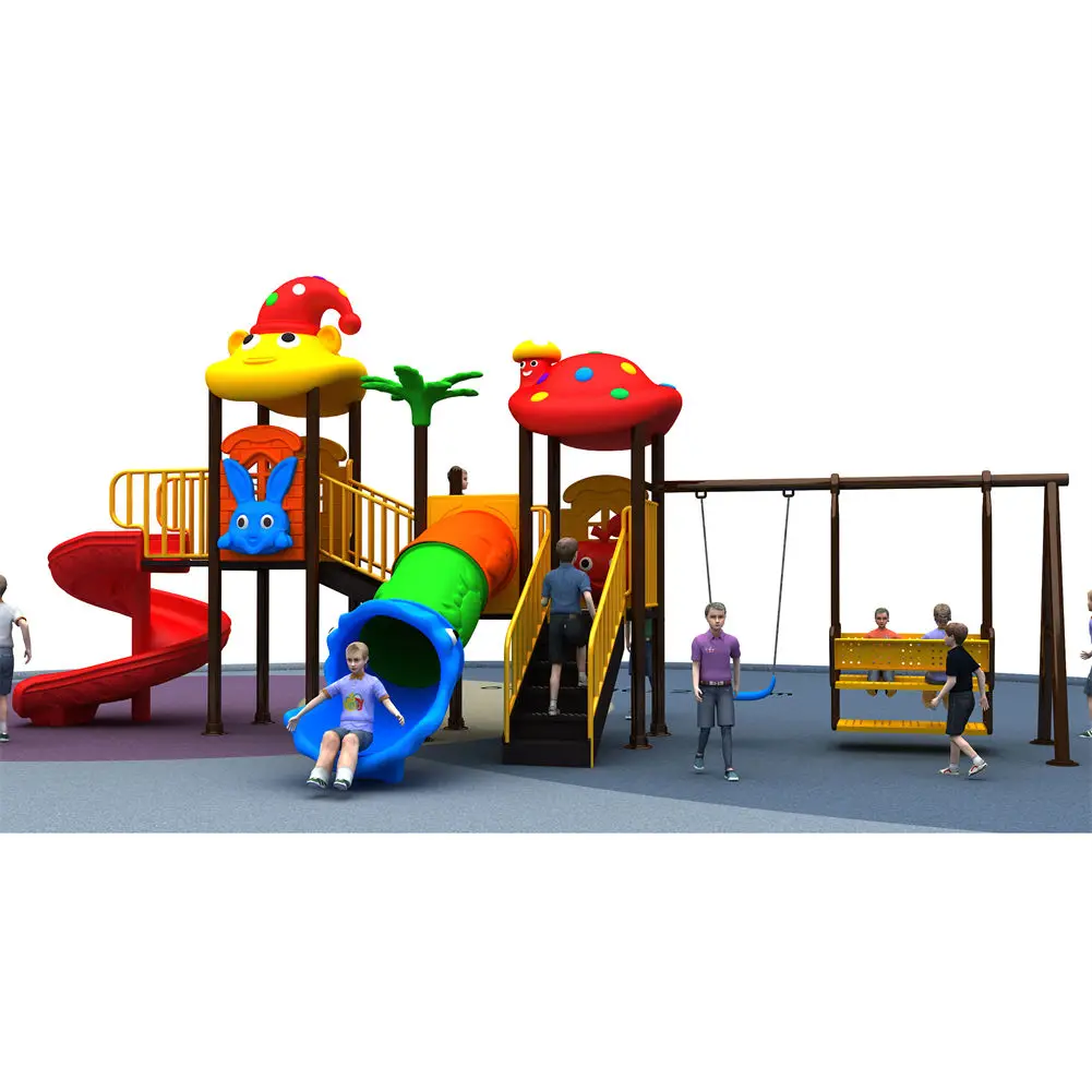 Factory Price Backyard Kindergarten Play Set Equipment Kids Outdoor Playground Slide Swing Set