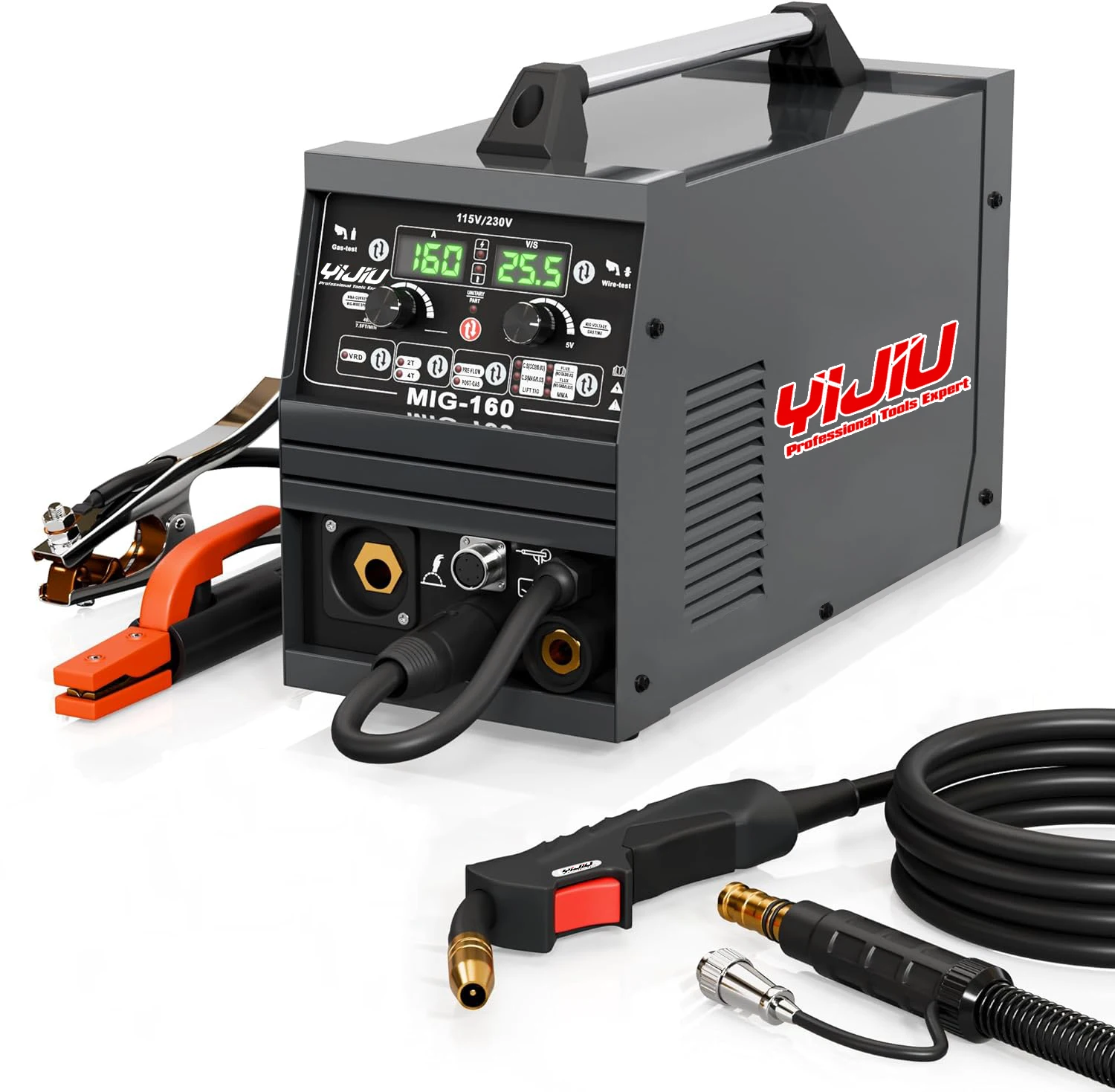 YIJIU  200A  Mig Welder,  6 in 1  Multi-Process Stick /Gas /Gasless Flux Core Mig/Lift TIG/Spot Welding/Spool GunWelding Machine