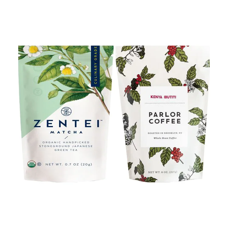 Custom Printing Heat Seal Kraft Paper Bag Paper Sacks with Tear White Doypack Gravure Printing Zipper Top Accept