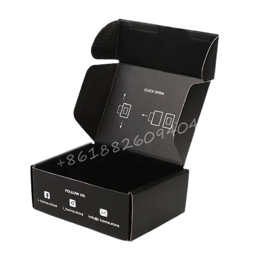 Custom Logo Black Silk Embroidered Fabrics Clothing Packaging Mailer Boxes