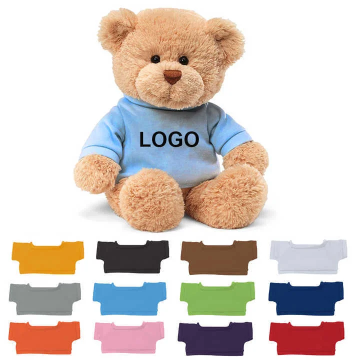 Free Sample Bear Toy Origin Plush Toy Manufacture Custom Teddy Bear with Different Colors T-Shirt Hot Selling Plush Bear Toy