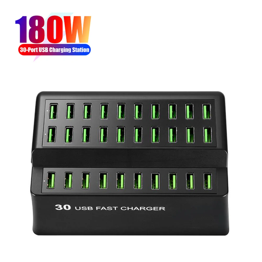 Multi Ports Charger 180W 30 USB Ports USB Hub Wall 30 Port USB Fast Home Charger Station for Smart Mobile Phone