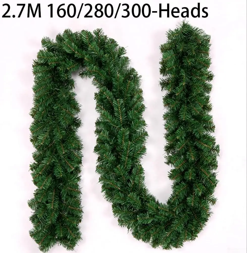 2.7 M Green Garland Artificial Christmas Pine Decorative Garland Greenery Garland Pine Wreath For Outdoor Party Decorations
