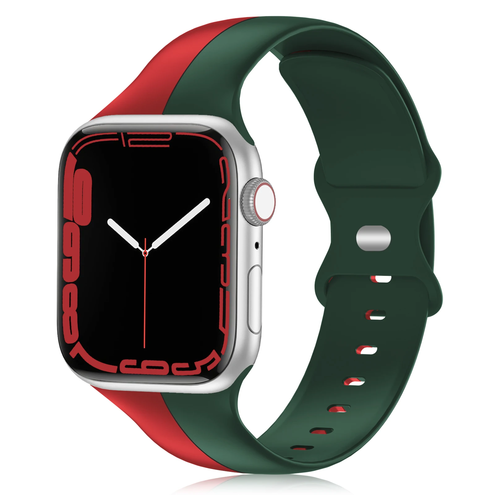 Ремешок силиконовый для смарт-часов apple iWatch Series 7 6 5 4 3 2 1 SE