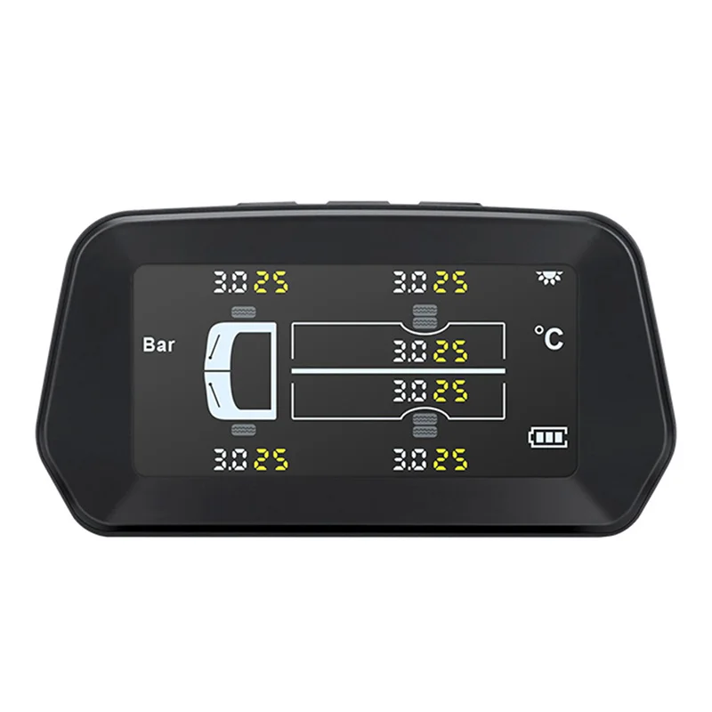 Smart TPMS solar powered black wireless truck tire pressure truck tpms
