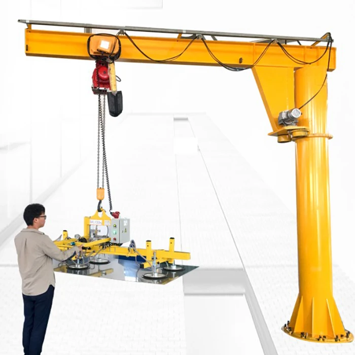 Floor standing fixed column vacuum lifting jib crane for used for laser machine loading and lifting jib crane lifting equipment (1600191584622)