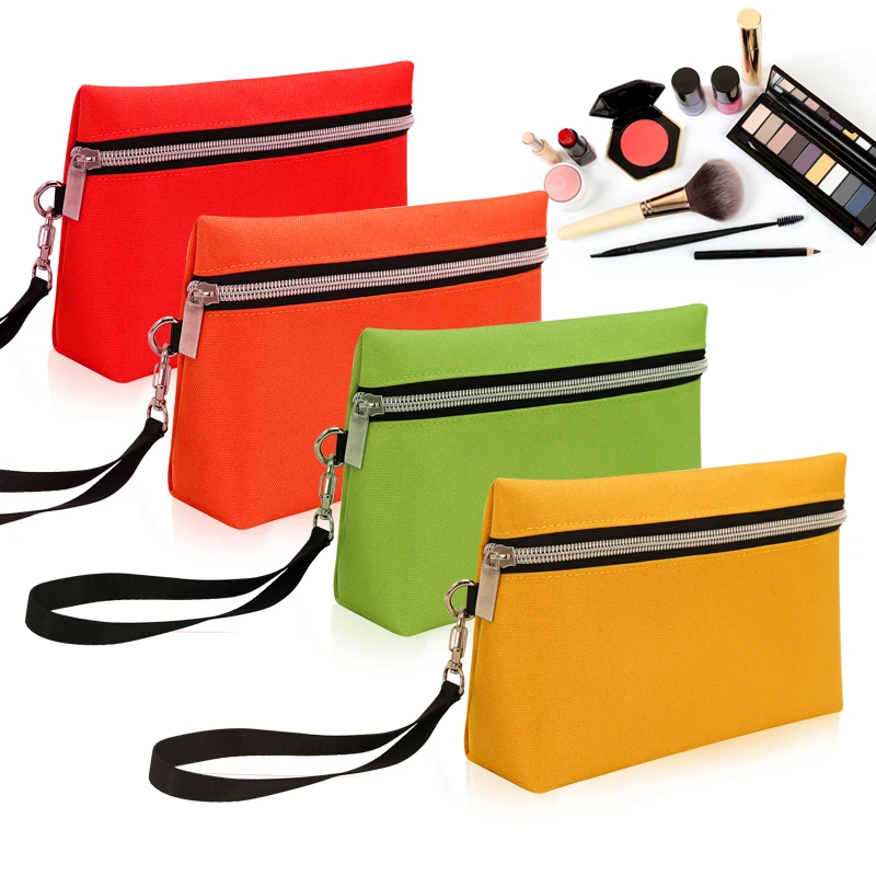 Wholesale mini cosmetic bag make up Custom Logo Organizer red pink brush Toiletry Travel small Makeup Cosmetic Bag for women