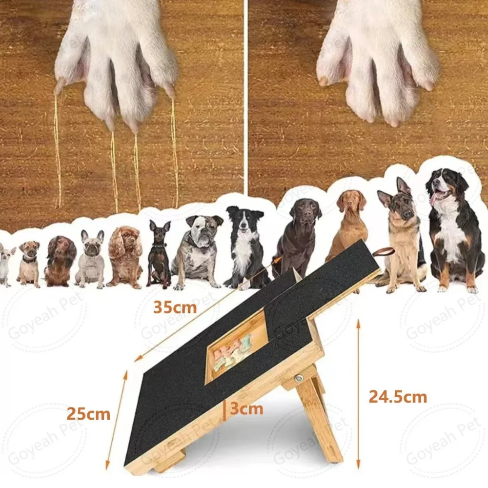 2024 Hot Interactive Dog Puzzle Toy Wooden Foldable Dog Nail Scratching Board