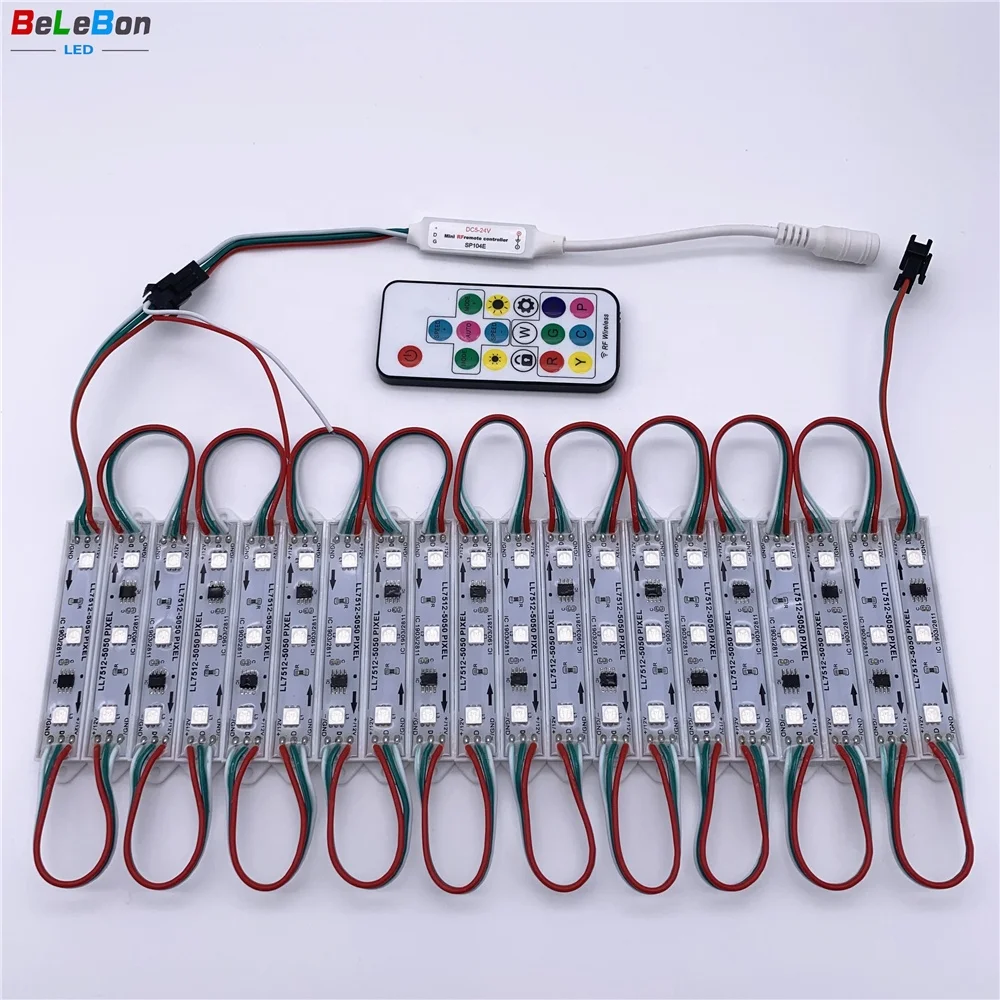 DC12V 0.72W ws2811 ws1903 IC  waterproof led chasing color light module with controller for outside bright sign channel letter