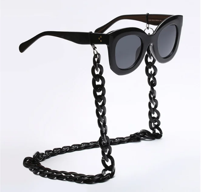 
2021 simple vintage retro black white fashion sunglasses glasses decoration chains 