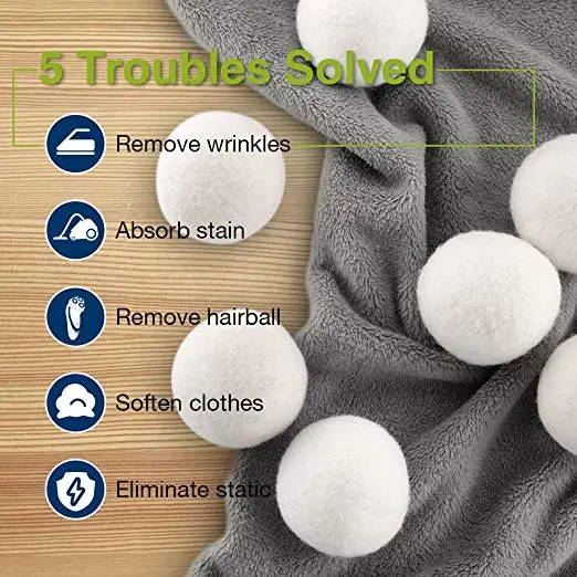 2024 arrivals top seller trending New zealand wool products xl 7cm wool Dryer Balls 6 pack opp bag factory wholesale