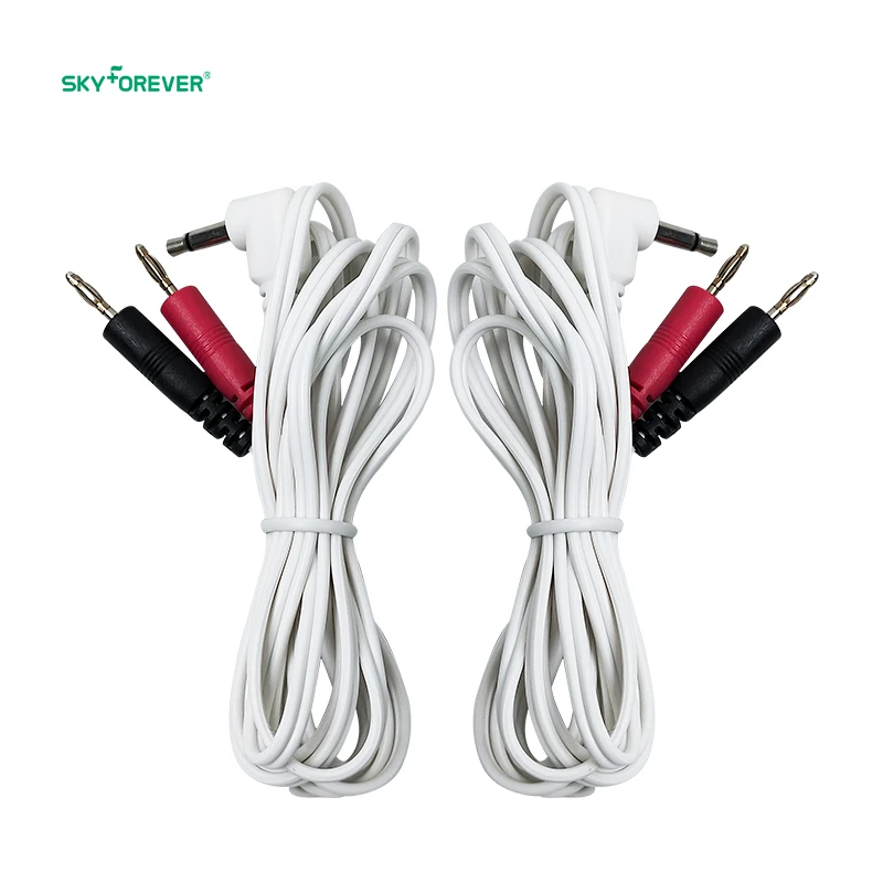 Replacement TENS Electrode Leads Wires/Cables- 3.5mmPlug with Standard 2mm Pins Connectors