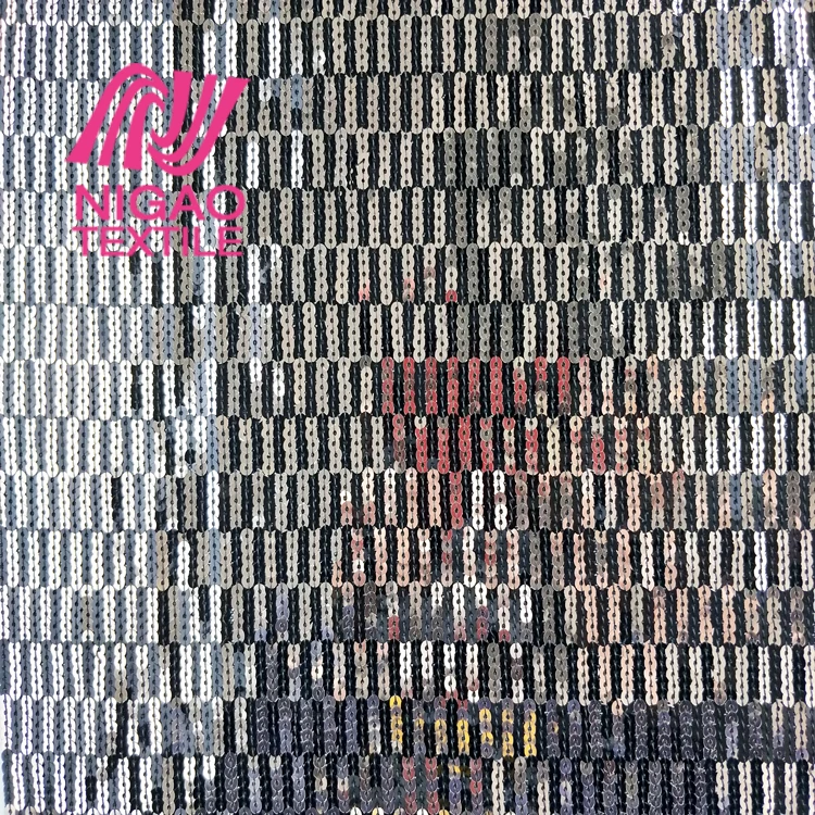 
2020 New Design glitter bling sequin tassel sequins embroidery fabric for long party dress 