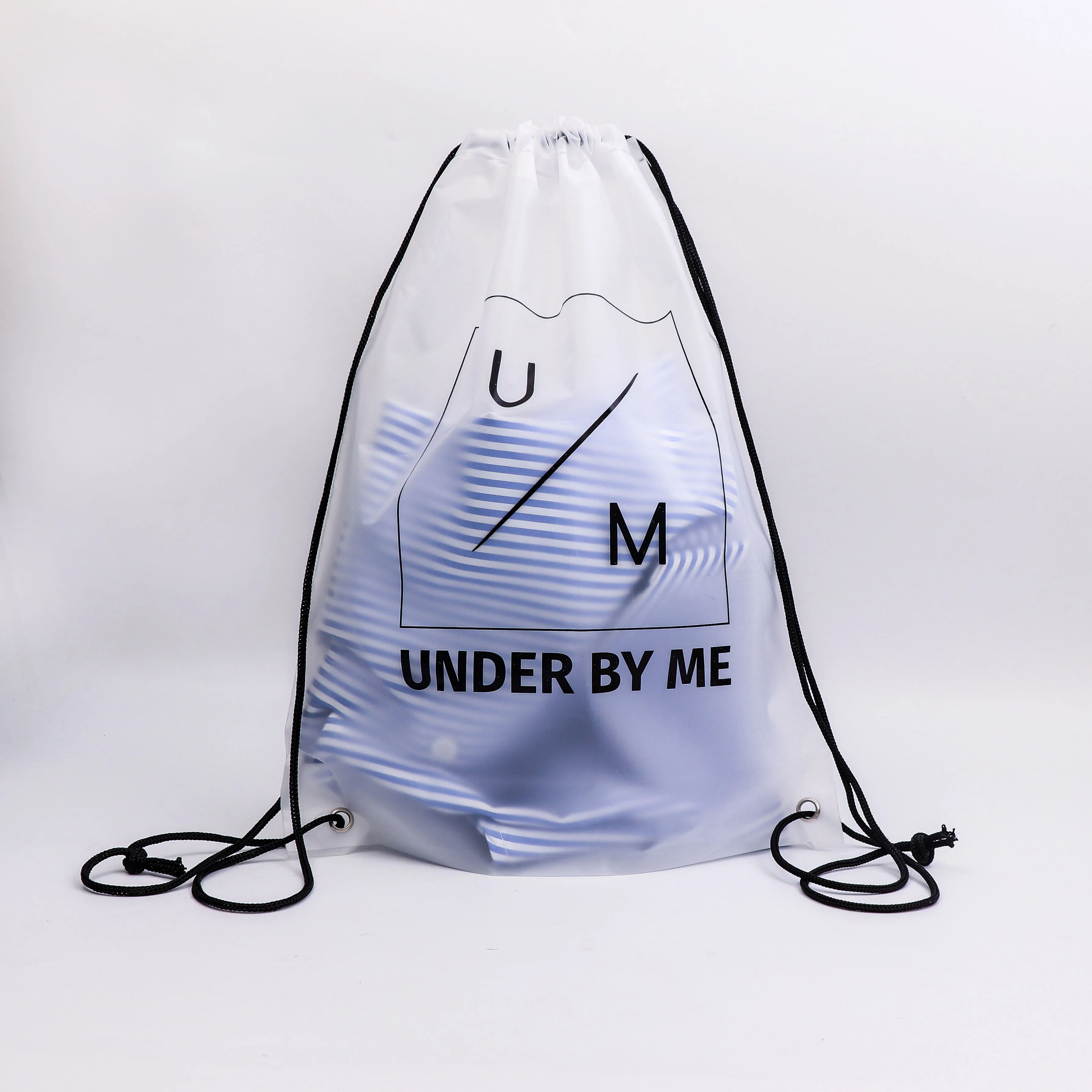 Transparent Clothes Storage Dust Bag Portable Clear Plastic Pvc Lining Drawstring Backpacks For Gift