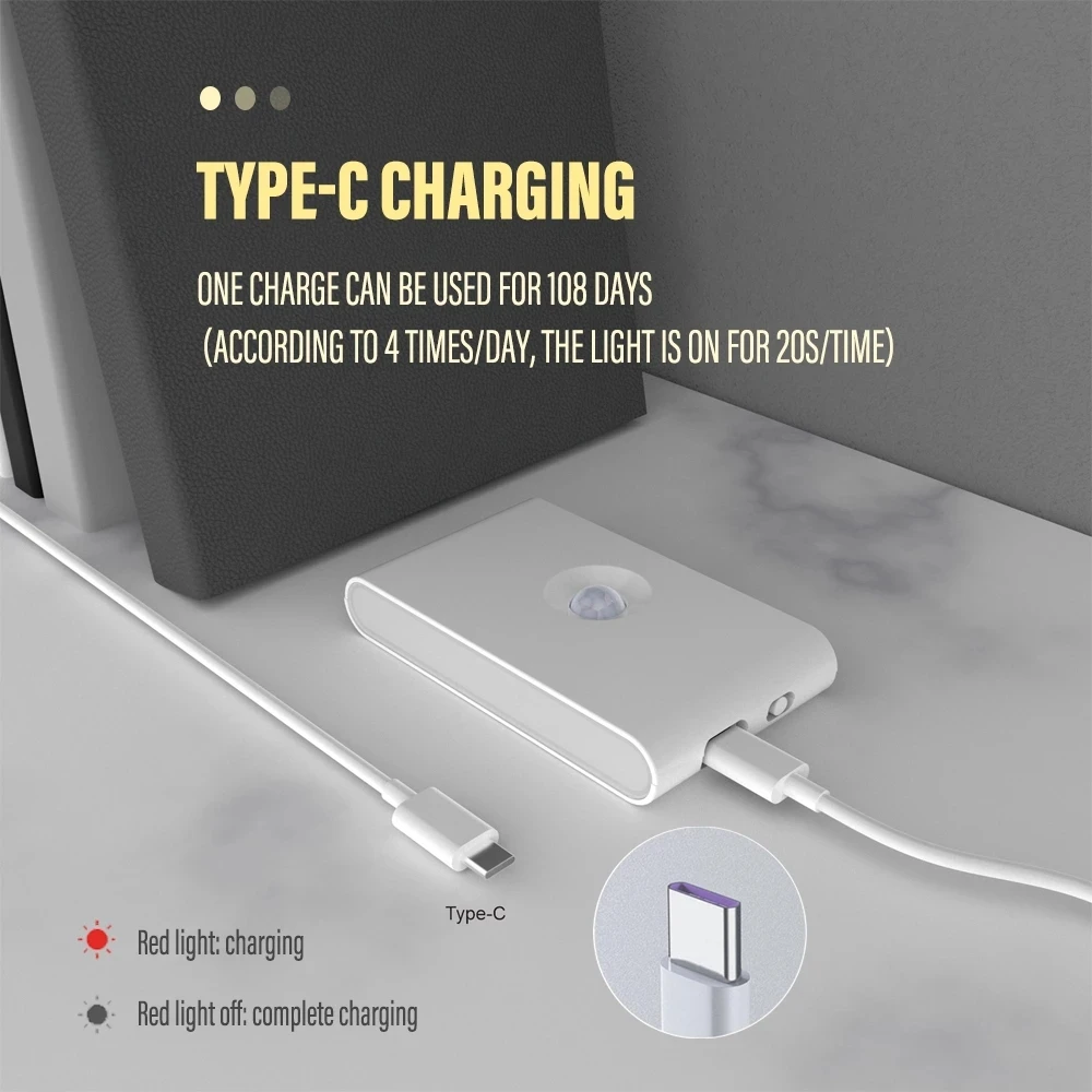 Wireless USB Charging Human Body Induction LED Induction Night Light