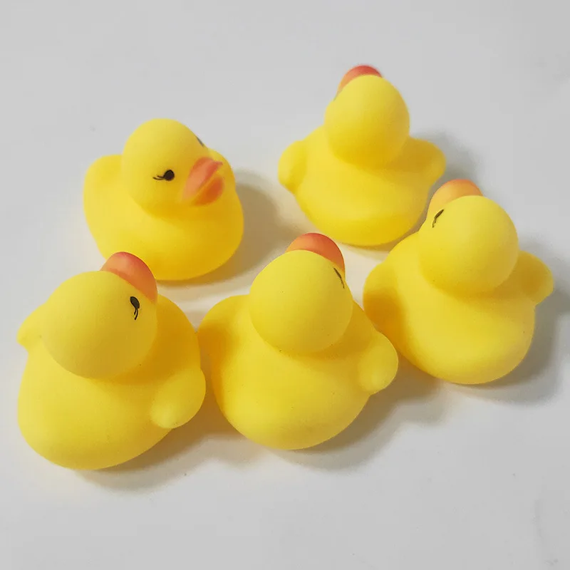 Hot new Bath Toy Animals Swimming Water Toys Mini Colorful Soft Floating Rubber Duck Squeeze Sound Funny Gift WCW518