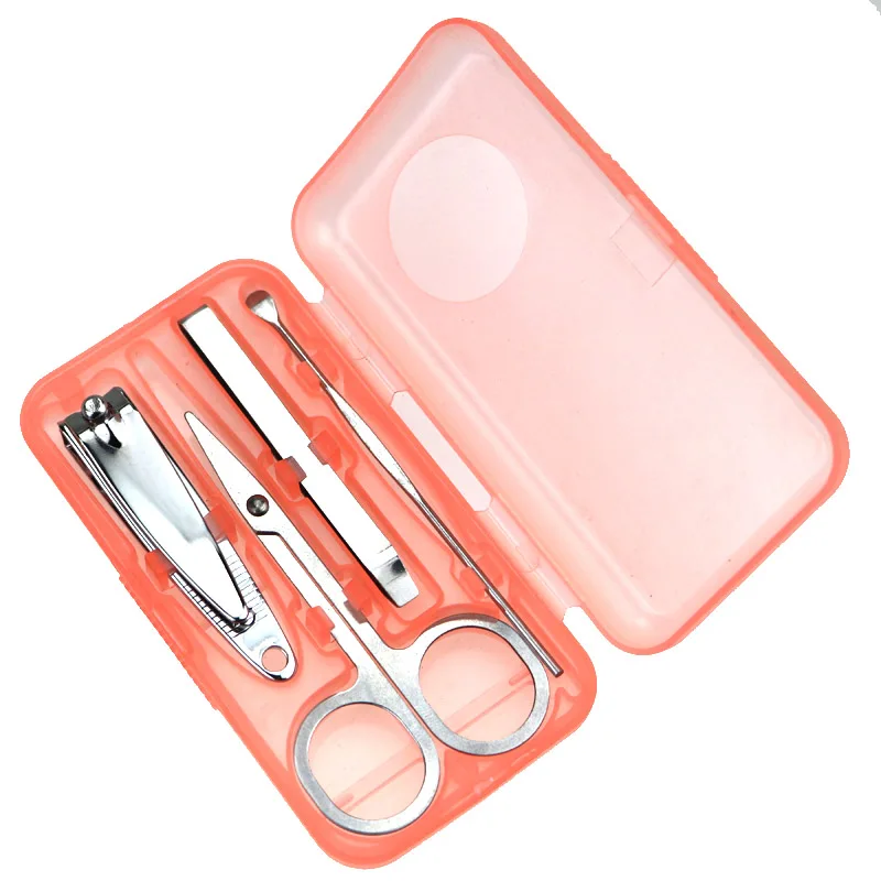 
wholesales 4pcs stainless steel Nail Clippers Cutter Kit Nail Care mini manicure pedicure set PP case 