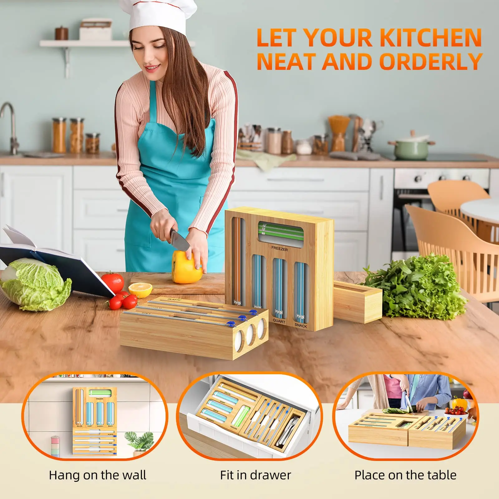 organizador de bolsas ziplock kitchen must haves 2023 organization and storage bag dispenser for plastic bags