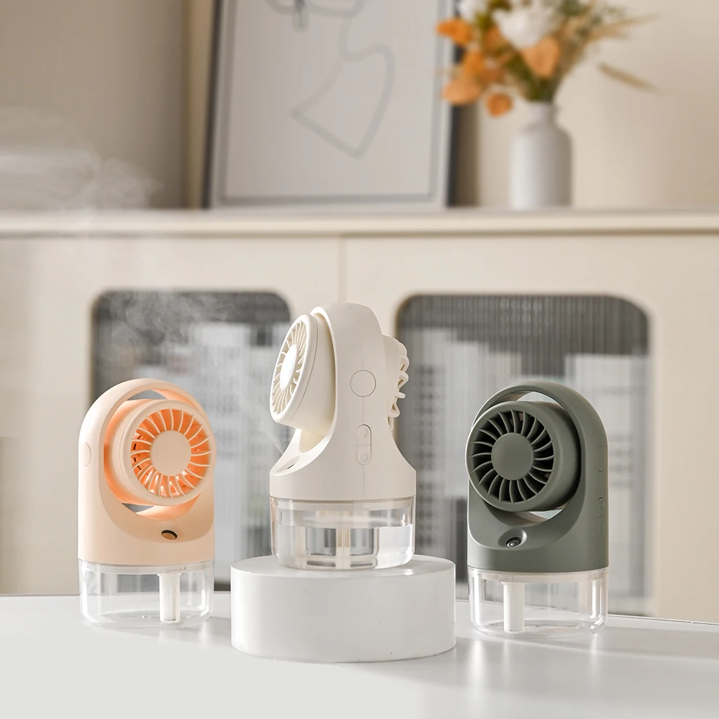 2024 new mould water tank with fan desk table cooling air usb rechargeable handheld outdoor personal portable mini mist  fan