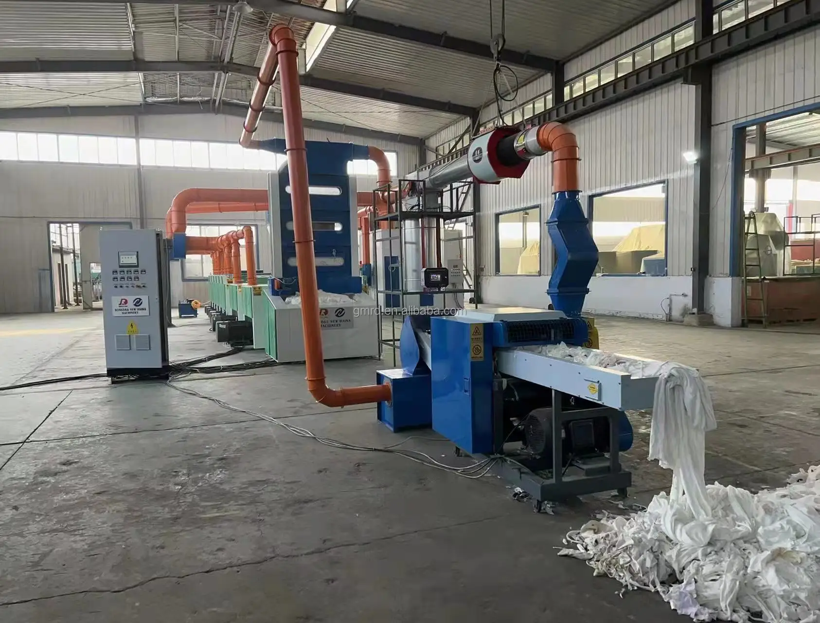 Garment waste denim yarn textile recycling machine for opening and cleaning