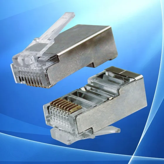 Сетевой разъем Rj45 Cat5e Cat6 заводская цена 8P8C экранирующая кристальная головка высокого