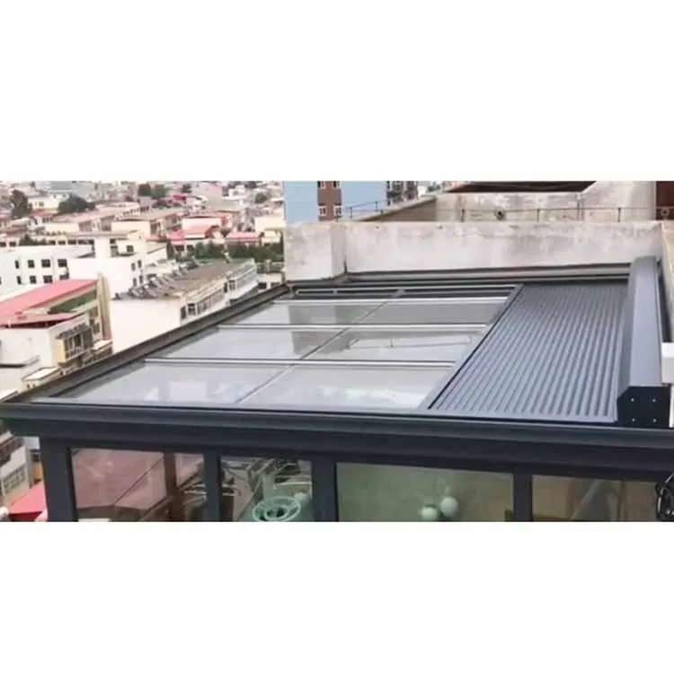waterproof automatic aluminium rolling shutters roof systems exterior retractable glass cover