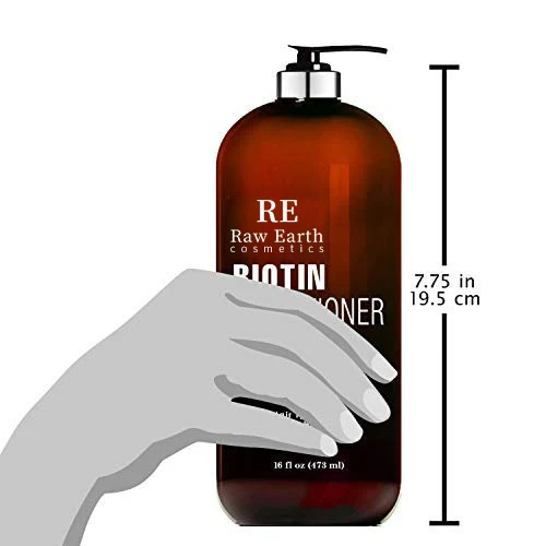 RAW EARTH Biotin Shampoo and Conditioner Set with Ginger Oil & Keratin for Hair Loss and Thinning Hair and Fights Hair Loss