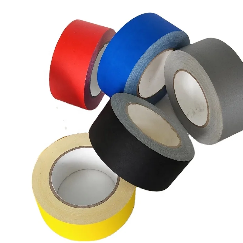 Professional Grade 50m Black Matte Cloth Gaffer Tape Non-Reflective Heavy Duty Easy Tear Single Sided Natural Rubber Stage Use