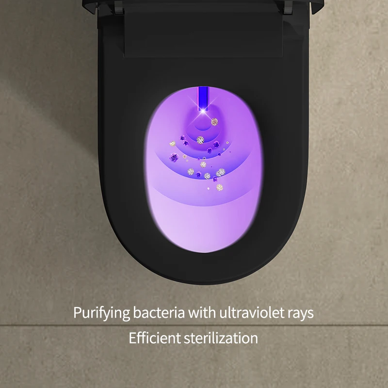 Modern Luxury Auto Sensor Flush European Bathroom Ceramic Intelligent Automatic Wc Black Smart Toilet