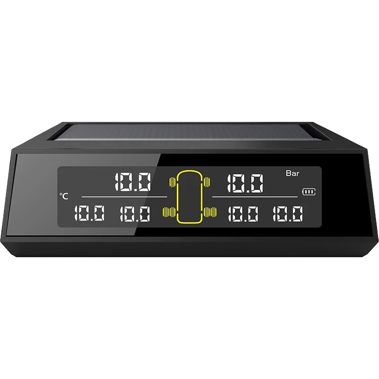 Tpms Universal 6 Tire Pressure Monitoring System Lcd Display Car Sensor Built-in Solar Sensor Tire Pressure Display