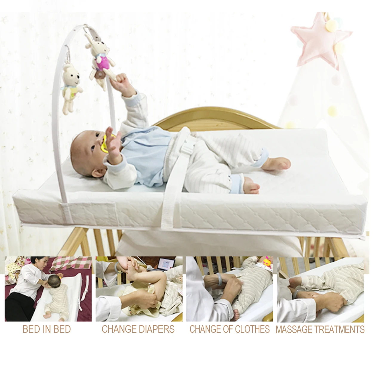 polyurethane material Baby Changing Pad Cover. baby changing pad cover penutup alas ganti bayi Happflute Baby quick