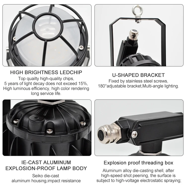 Factory Round Led Ceiling Light Explosion Proof Illumination Lamp Hanging Oil Lamps Lowest Price Professional Explosion Proof