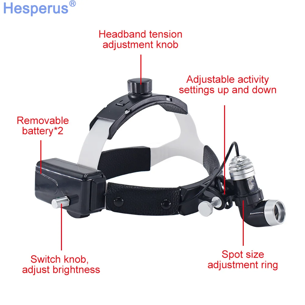 5W ENT Head Wearing Light Lamp For Binocular Loupes Brightness Spot Ajustable Dental Lab Headlamp Surgical Headlight