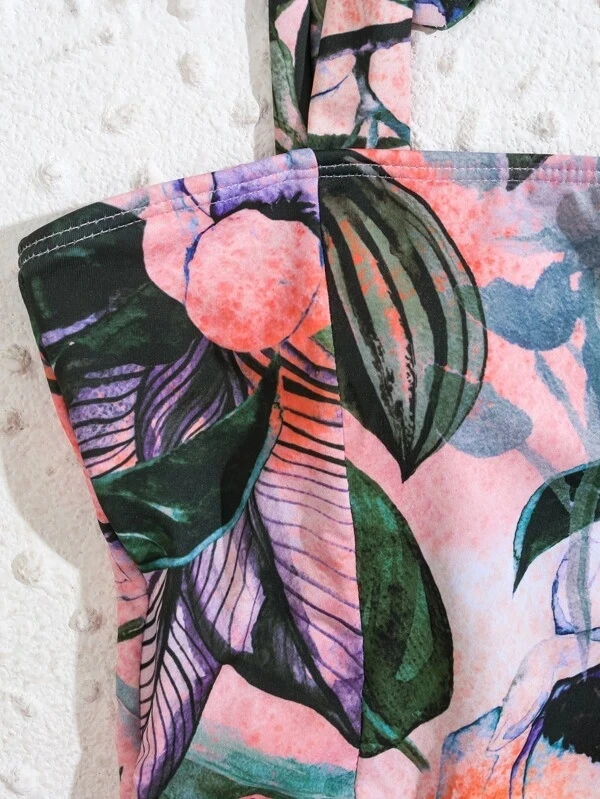 2022 Fashion Swim Wear Floral Design Sexy Bandeau Bikinis Two Piece Woman Swimwear