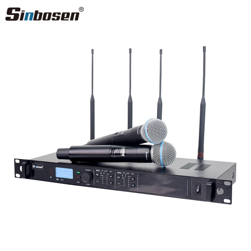 Sinbosen U-D4D настоящий многоразовый двухканальный сценический микрофон беспроводной профессиональный