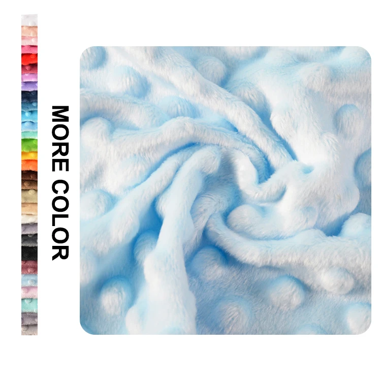 Factory Price Micro Fleece Comfortable Super Soft Dot Minky Fabric For Baby Blanket