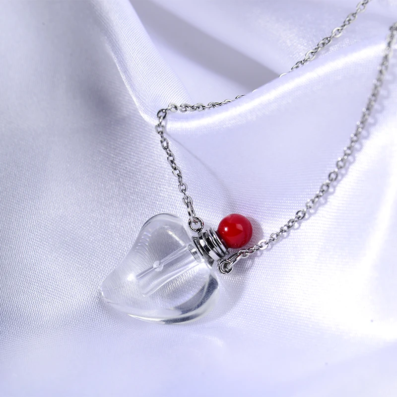 Perfume bottle pendants stainless steel chain gold plated necklace women jewelry