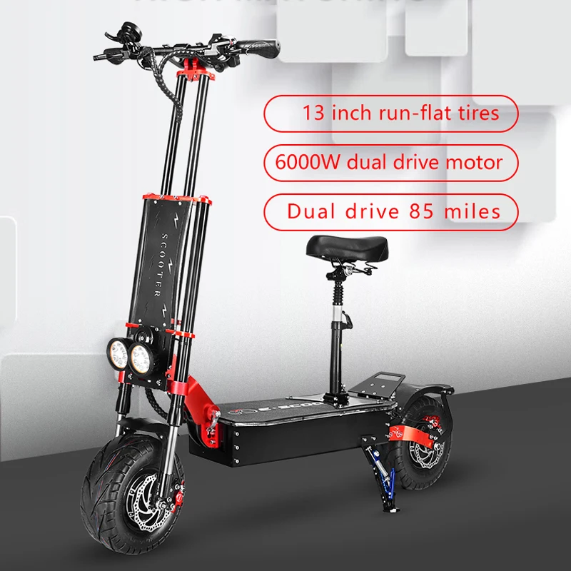 Off Road 5600w Electro Scooter Adult 11 Inch Range 100km Dual Motor Powerful Electric Scooter Directly Wholesale