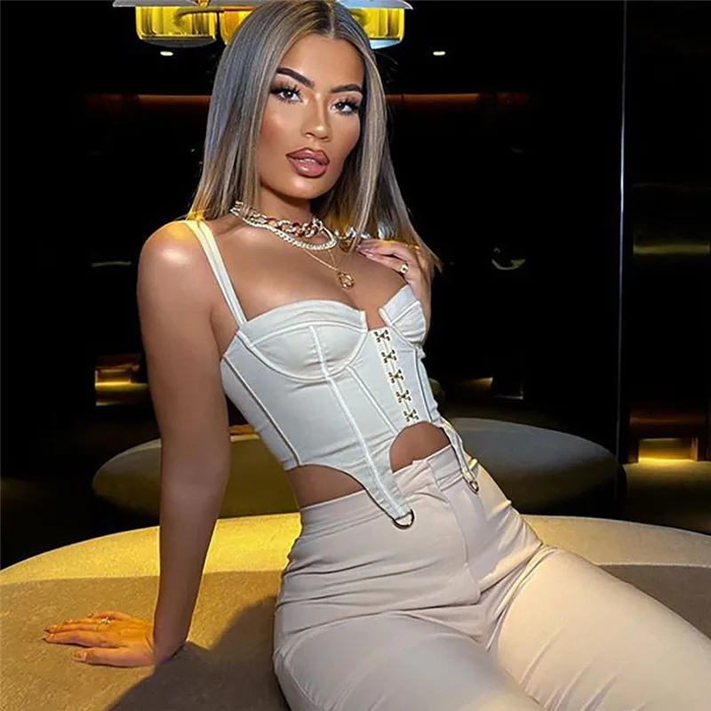 Летний сексуальный однобортный укороченный топ на молнии, рубашки с открытой спиной и низким вырезом, женские топы-бюстье, сексуальные Клубные наряды 2020