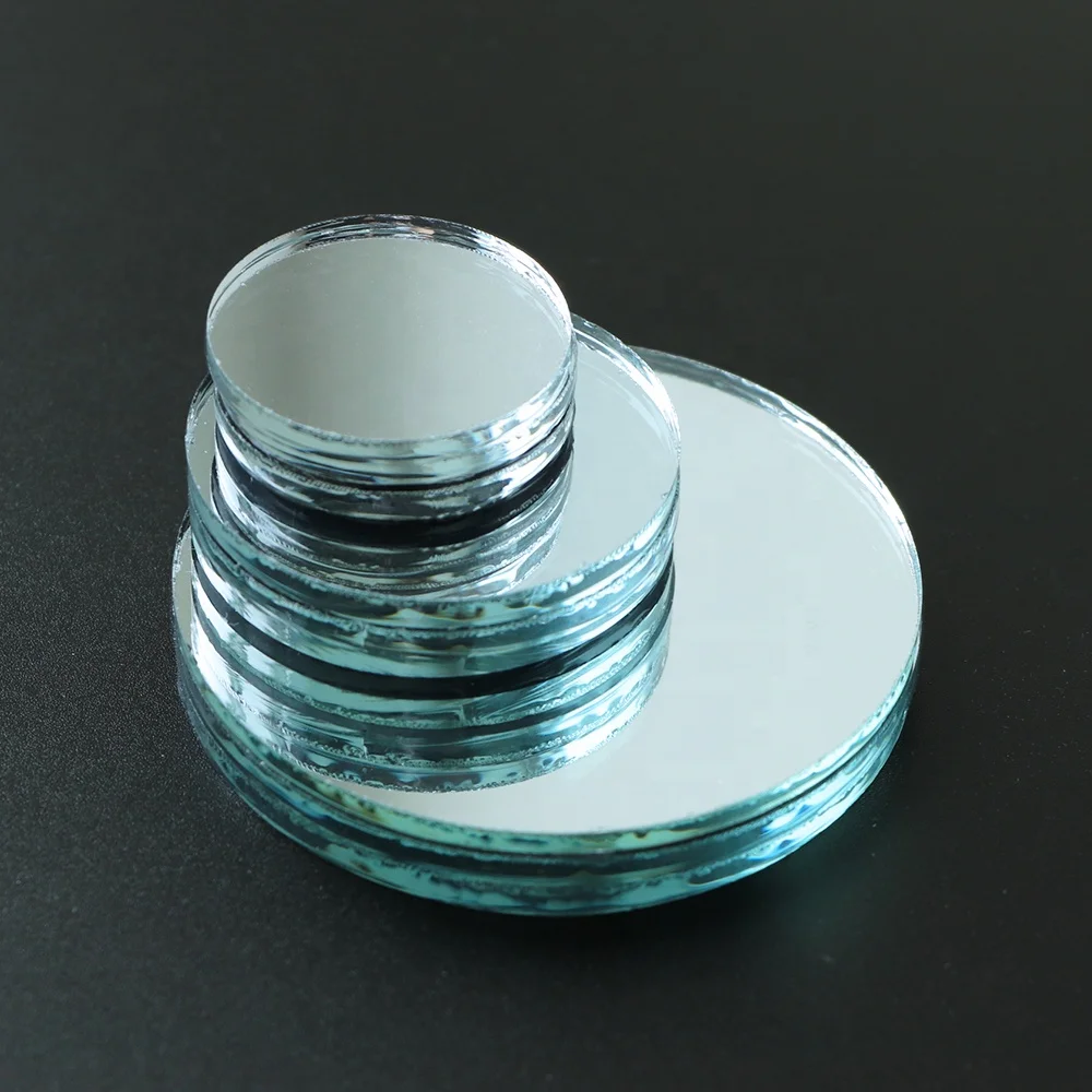 Small Makeup Decorative Cut Edge square Round Oval Painted ultra Thin Mirror Glass