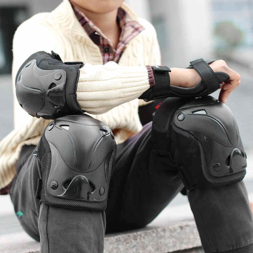 WOSAWE Skateboard Pads Knee and Elbow Pads & Wrist Guards for Roller Skating 6pc Skating Protective Gear Kids Roller Skate Pads