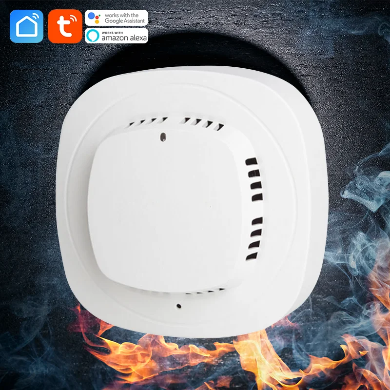 9V En14604 Addressable Conventional Photoelectric Optical Hotels Smoke Detector With Built-In Battery