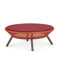 Rattan furniture outdoor modern style aluminum frame round coffee table