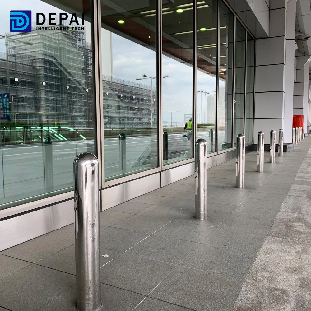 Stainless steel metal traffic manual retractable telescopic parking security post for vehicle access control