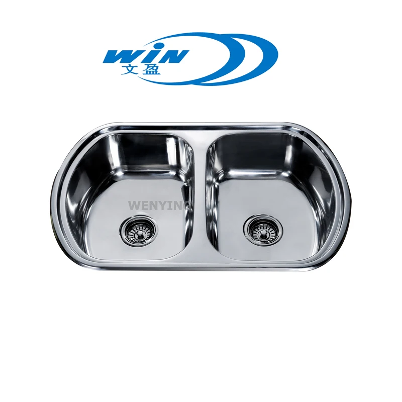 Sanding Pearl Surface Equal Double Bowl Stainless Steel Kitchen Basin