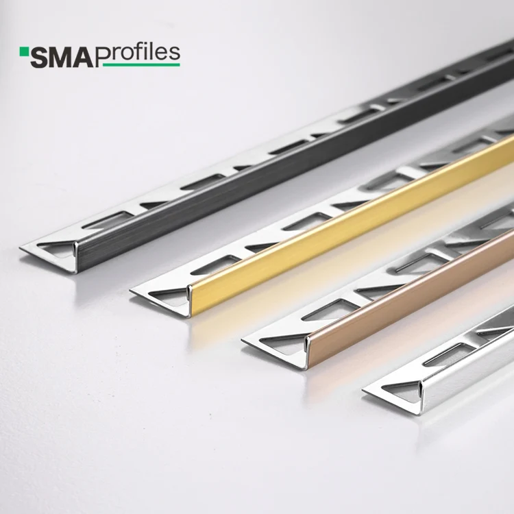 SMAProfiles Factory Price Decorative Tile Edge L Shape Ceramic Tile Trim Corner Floor Transition Strips